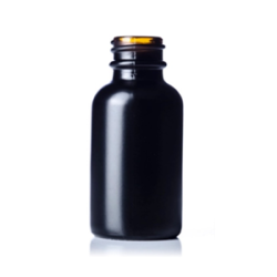 1 oz Black-Amber Glass Boston (20-400)